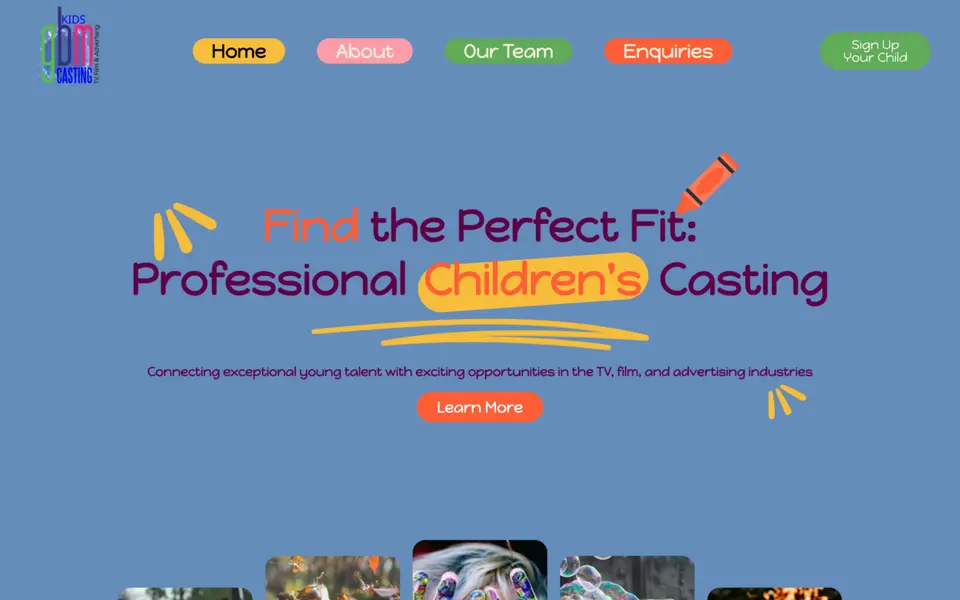 The GBM Kids Casting website